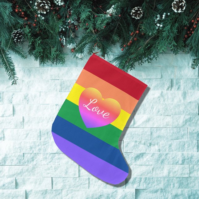Gay Pride Rainbow Flag LGBTQ  Large Christmas Stocking (Creator Uploaded)
