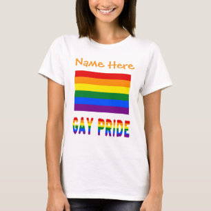Gay Pride Rainbow Flag LGBTQ Personalised Women's T-Shirt