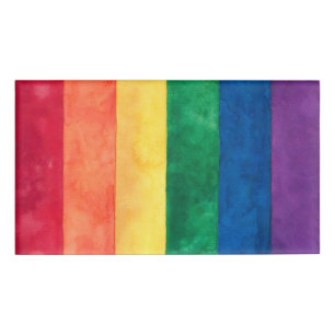 Gay Pride Rainbow Flag Name Tag