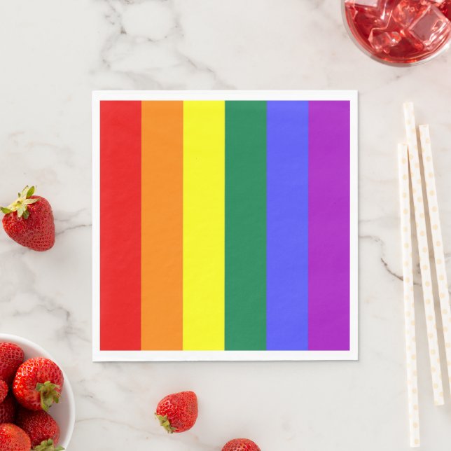 Gay Pride Rainbow Flag Napkin (Insitu)