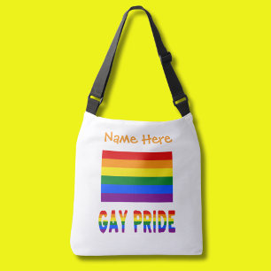 Gay Pride Rainbow Flag Orange Personalised  Crossbody Bag