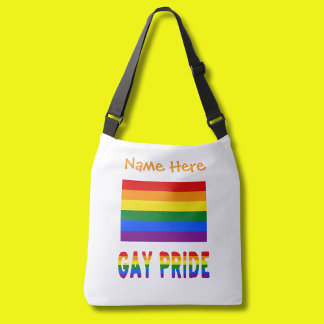 Gay Pride Rainbow Flag Orange Personalised Crossbody Bag