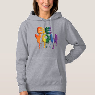 Gay Pride Rainbow Flag Paint dripping Be You Hoodie