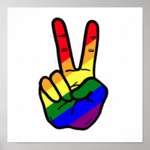 Gay Pride Rainbow Flag Peace LGBTQ Month Festivals Poster