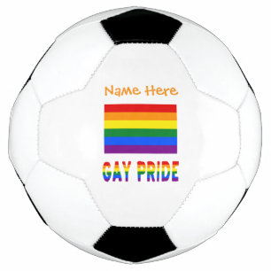 Gay Pride Rainbow Flag Personalised Soccer Ball