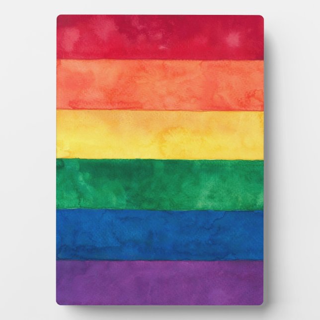 Gay Pride Rainbow Flag Plaque (Front)