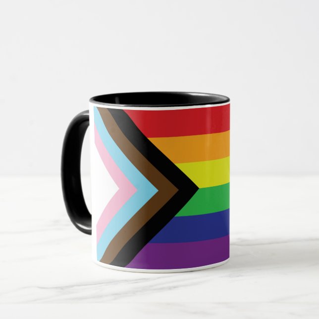 Gay Pride Rainbow Flag Progressive LGBTQIA+ Mug (Front Left)