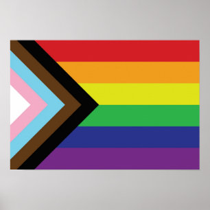 Gay Pride Rainbow Flag Progressive LGBTQIA+ Poster