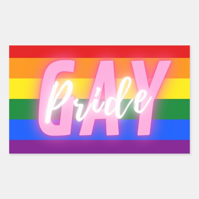 Gay Pride Rainbow Flag Rectangular Sticker (Front)