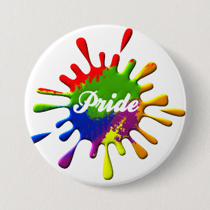 Gay Pride Rainbow Flag Splash Pride 7.5 Cm Round Badge