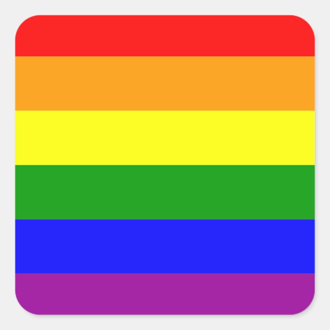 Gay Pride Rainbow Flag Square Sticker (Front)