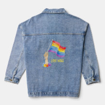 Gay Pride Rainbow Flag Women's Denim Jacket