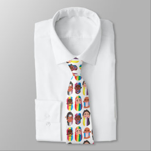 Gay pride rainbow gender flags beard men gift tie