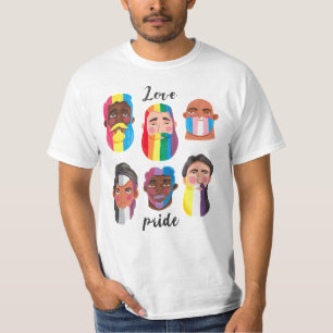 Gay pride rainbow gender flags beard men T-Shirt