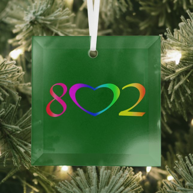Gay Pride Rainbow Glass Tree Decoration (Insitu)