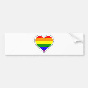 Gay pride rainbow heart bumper sticker