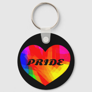 Gay PRIDE Rainbow Heart Key Ring