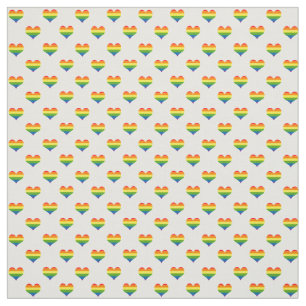 Gay Pride Rainbow Hearts Pattern Fabric