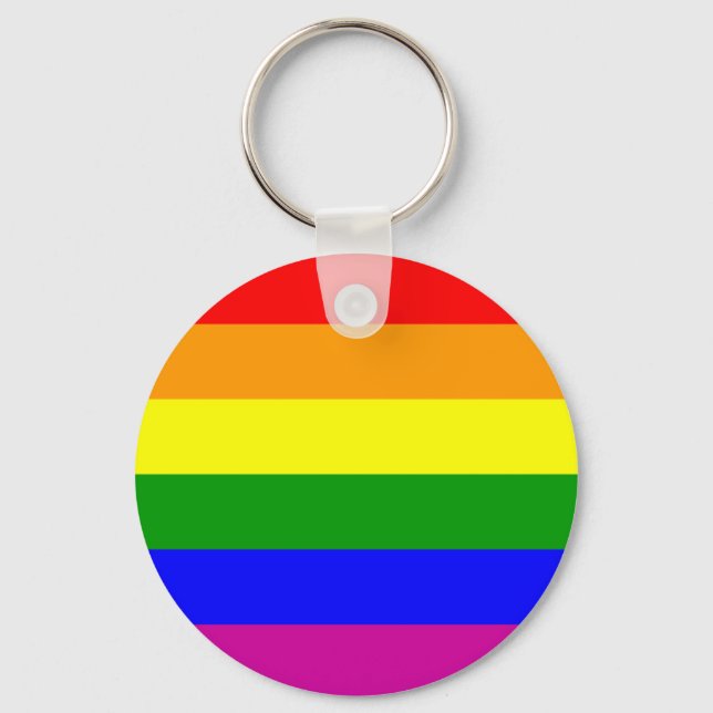 Gay Pride Rainbow Key Ring (Front)