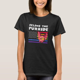 Gay Pride Rainbow Lgbt Feline The Purride Cat Amer T-Shirt