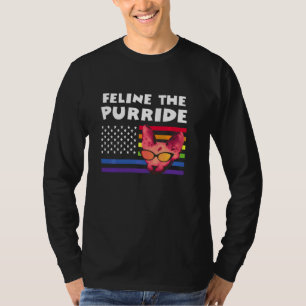 Gay Pride Rainbow Lgbt Feline The Purride Cat Amer T-Shirt