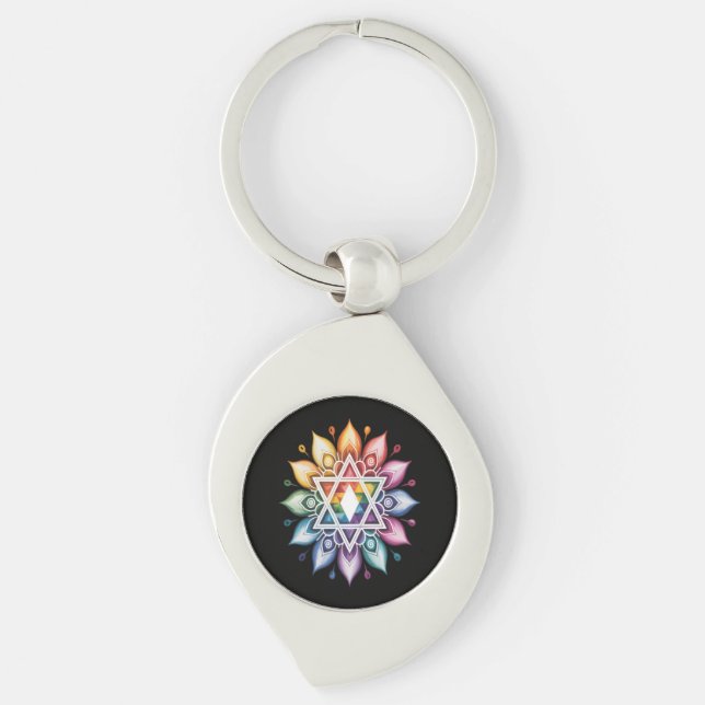 Gay Pride Rainbow LGBT Key Ring (Front)