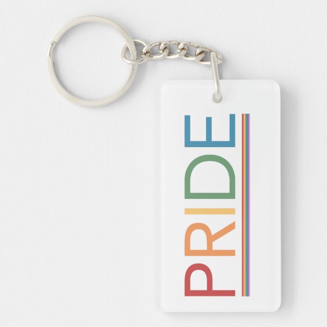 Gay PRIDE Rainbow LGBT Keychain (Front)