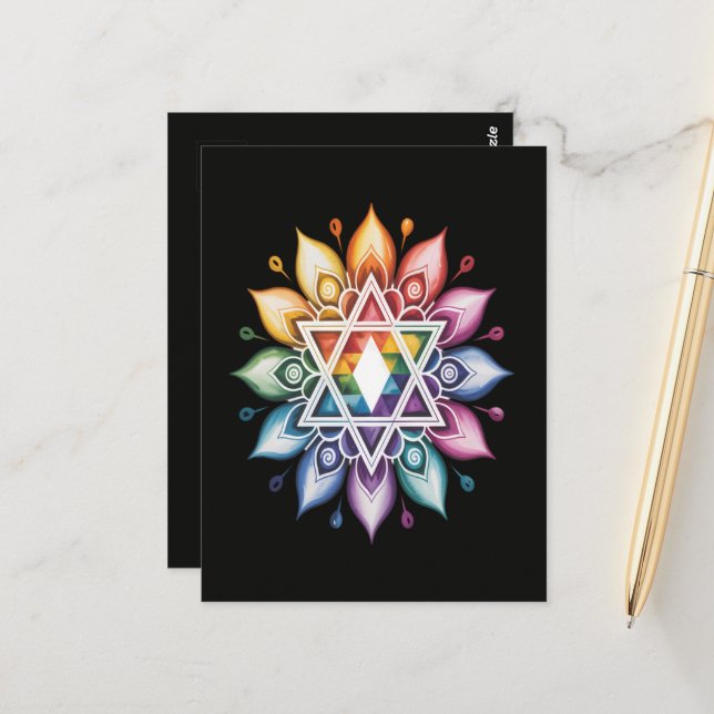 Gay Pride Rainbow LGBT Postcard (Front/Back In Situ)