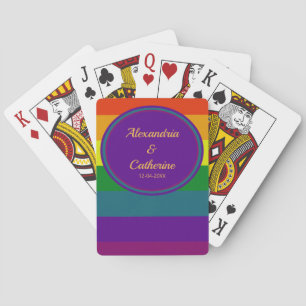 Gay Pride Rainbow LGBTQ Flag Love Is Love Playing Cards