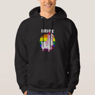 Gay Pride Rainbow Lgbtq Wedding  Llama Lesbian Bri Hoodie