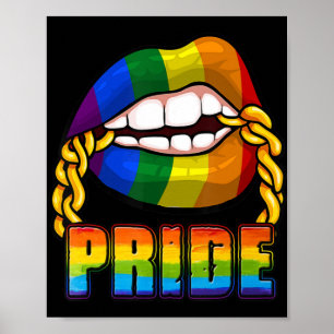 Gay Pride Rainbow Lips LGBT Awareness Month 2022  Poster