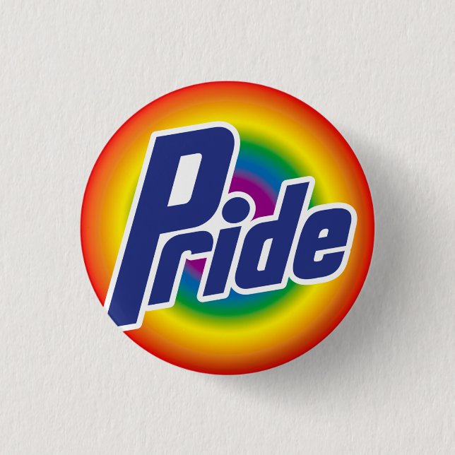 Gay Pride Rainbow Logo Button (Front)