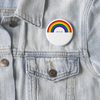 Gay Pride Rainbow. Love is Love. 6 Cm Round Badge