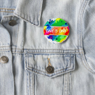 Gay Pride Rainbow Love Is Love 6 Cm Round Badge
