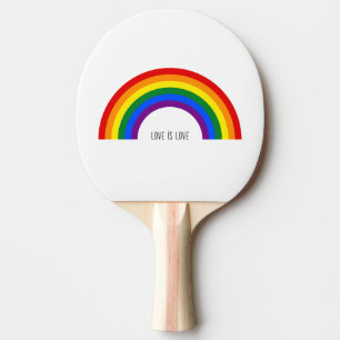 Gay Pride Rainbow. Love is Love. Ping Pong Paddle