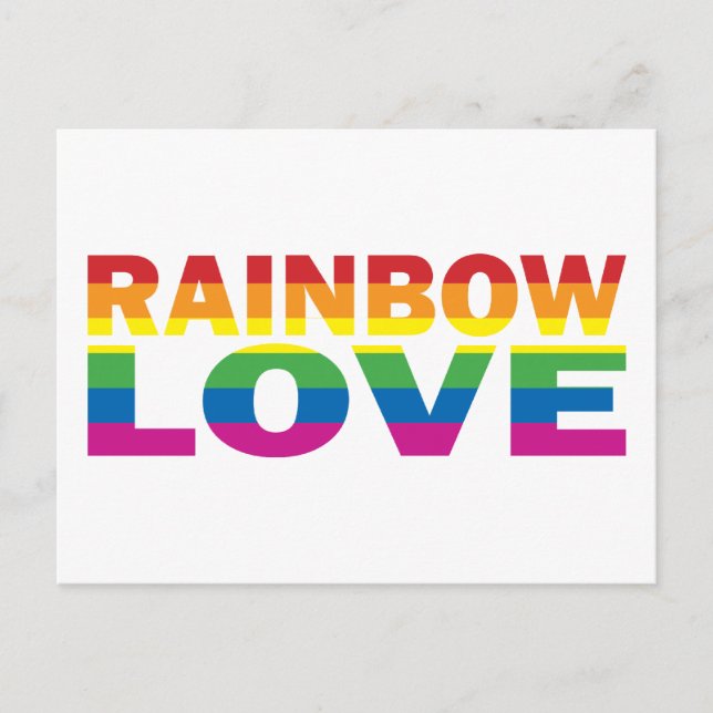 Gay Pride RAINBOW-LOVE Postcard (Front)