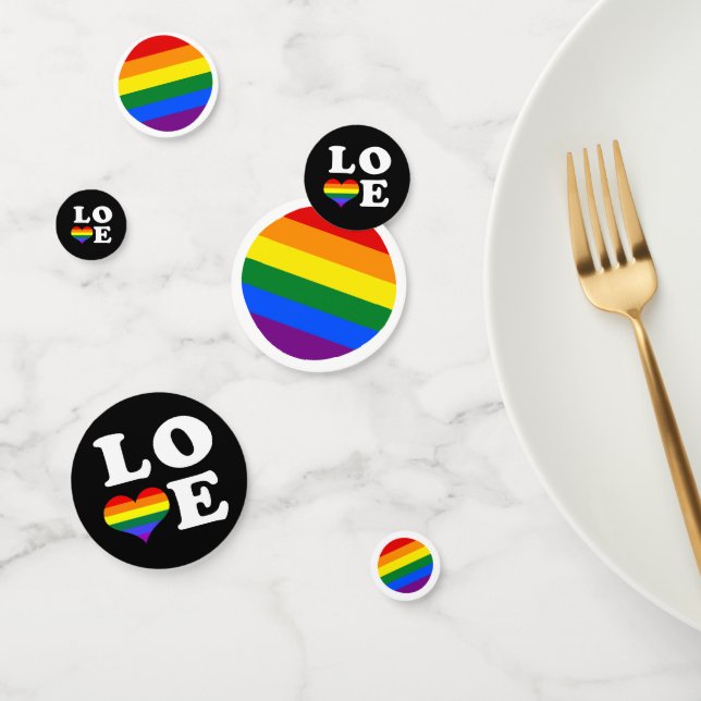 Gay Pride Rainbow Love Wedding Confetti (Group)