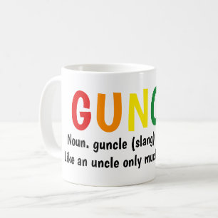 Gay Pride Rainbow Noun Guncle Gay Uncle Slang Coffee Mug