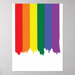 Gay Pride Rainbow Paint Flag Poster