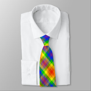 Gay Pride Rainbow Plaid Business Work Office Tie