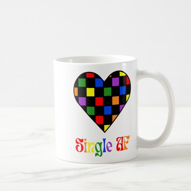 Gay Pride Rainbow Single Af Valentines Day Sarcas  Coffee Mug (Right)