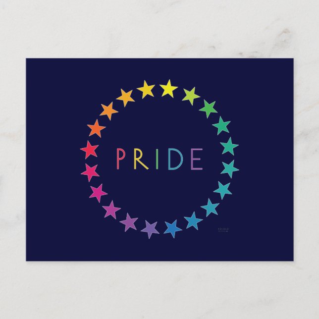 Gay Pride Rainbow Stars Postcard (Front)