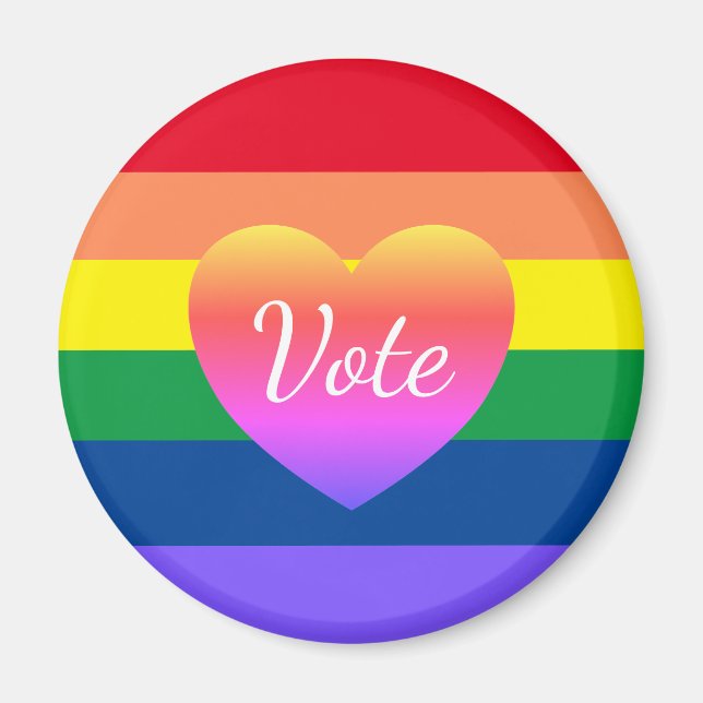Gay Pride Rainbow Vote Political 2024 Election Magnet (Front)
