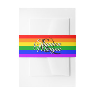 Gay Pride Rainbow Wedding Belly Band Invitation Belly Band