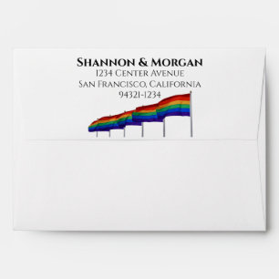 Gay Pride Rainbow Wedding Invitation Envelope