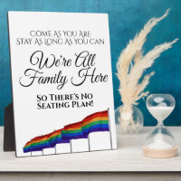 Gay Pride Rainbow Wedding No Seating Plan Sign