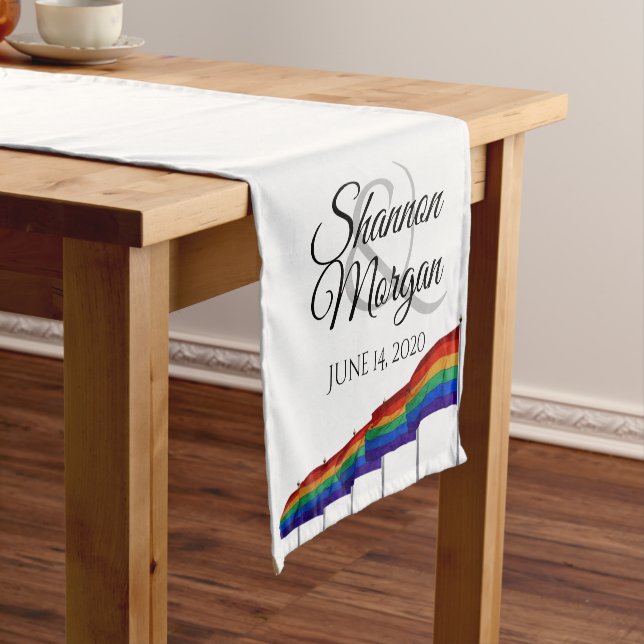 Gay Pride Rainbow Wedding Table Runner (In Situ)