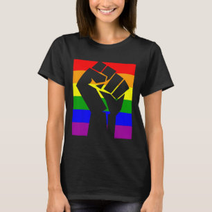 Gay Pride Resist Fist Rainbow Flag Lgbtq Shirt 