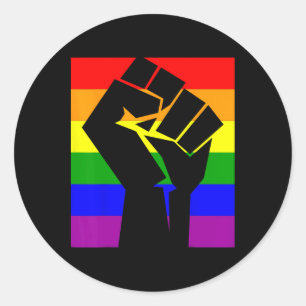 Gay Pride Resist Fist Rainbow Flag Lgbtq Shirt 1  Classic Round Sticker