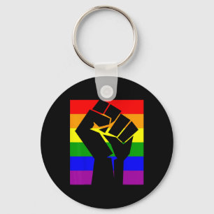 Gay Pride Resist Fist Rainbow Flag Lgbtq Shirt Key Ring